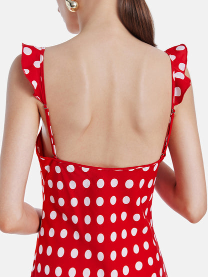 Retro Polka Dot Slip Dress