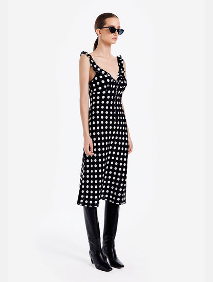 Retro Polka Dot Slip Dress