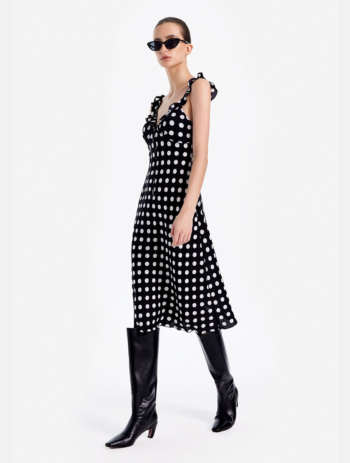 Retro Polka Dot Slip Dress