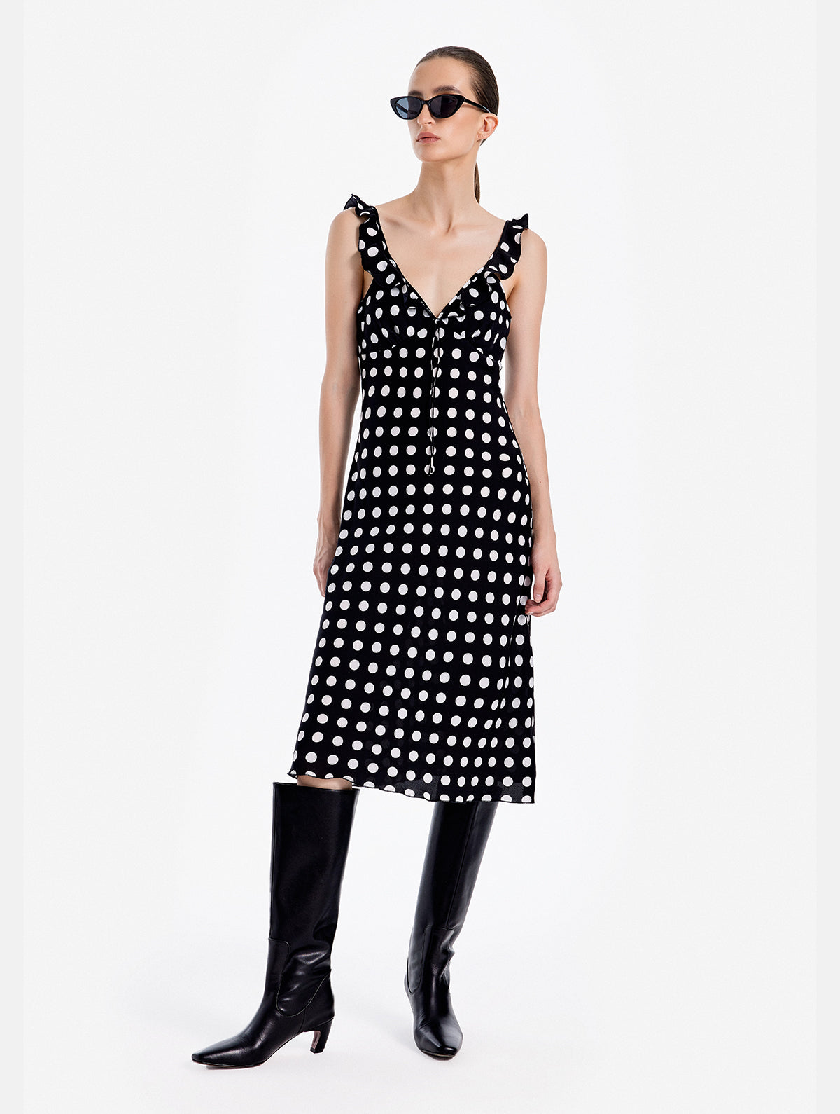 Retro Polka Dot Slip Dress