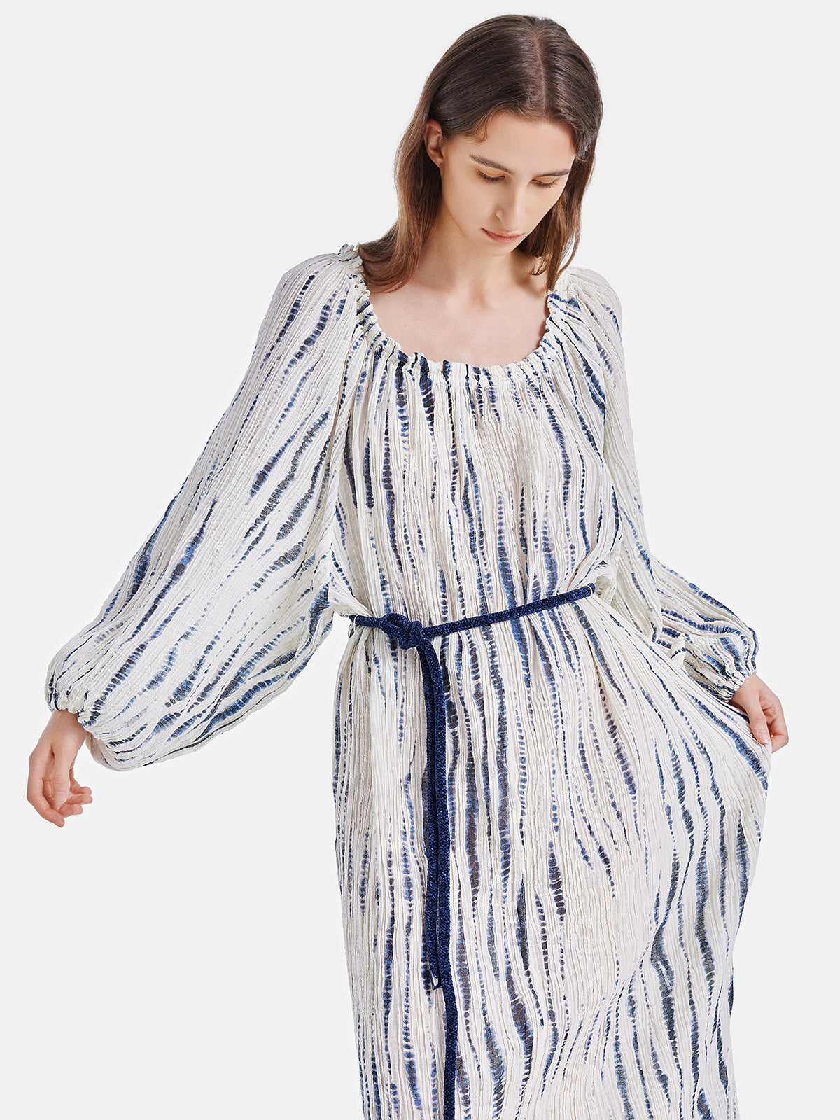 Tie-Dye Off-Shoulder Loose Dress