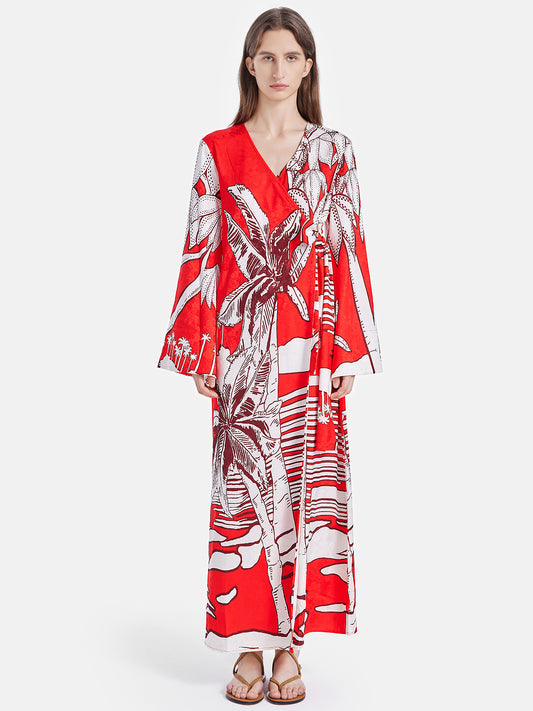 Loose Fit Vacation Print Dress