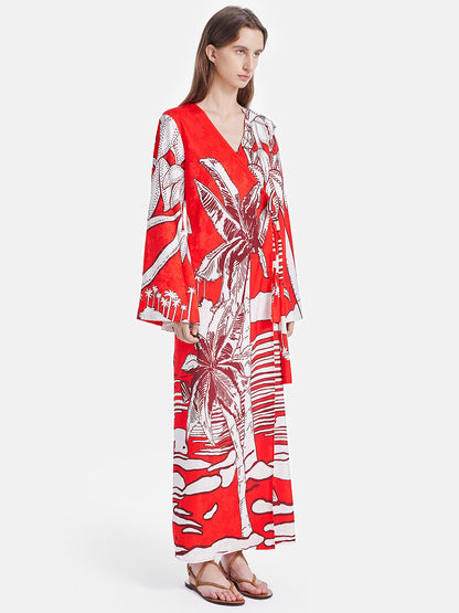 Loose Fit Vacation Print Dress