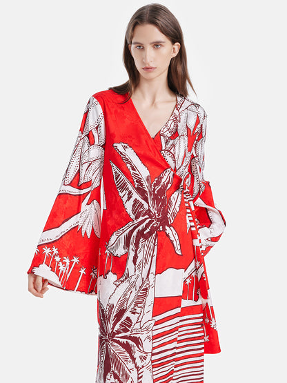 Loose Fit Vacation Print Dress