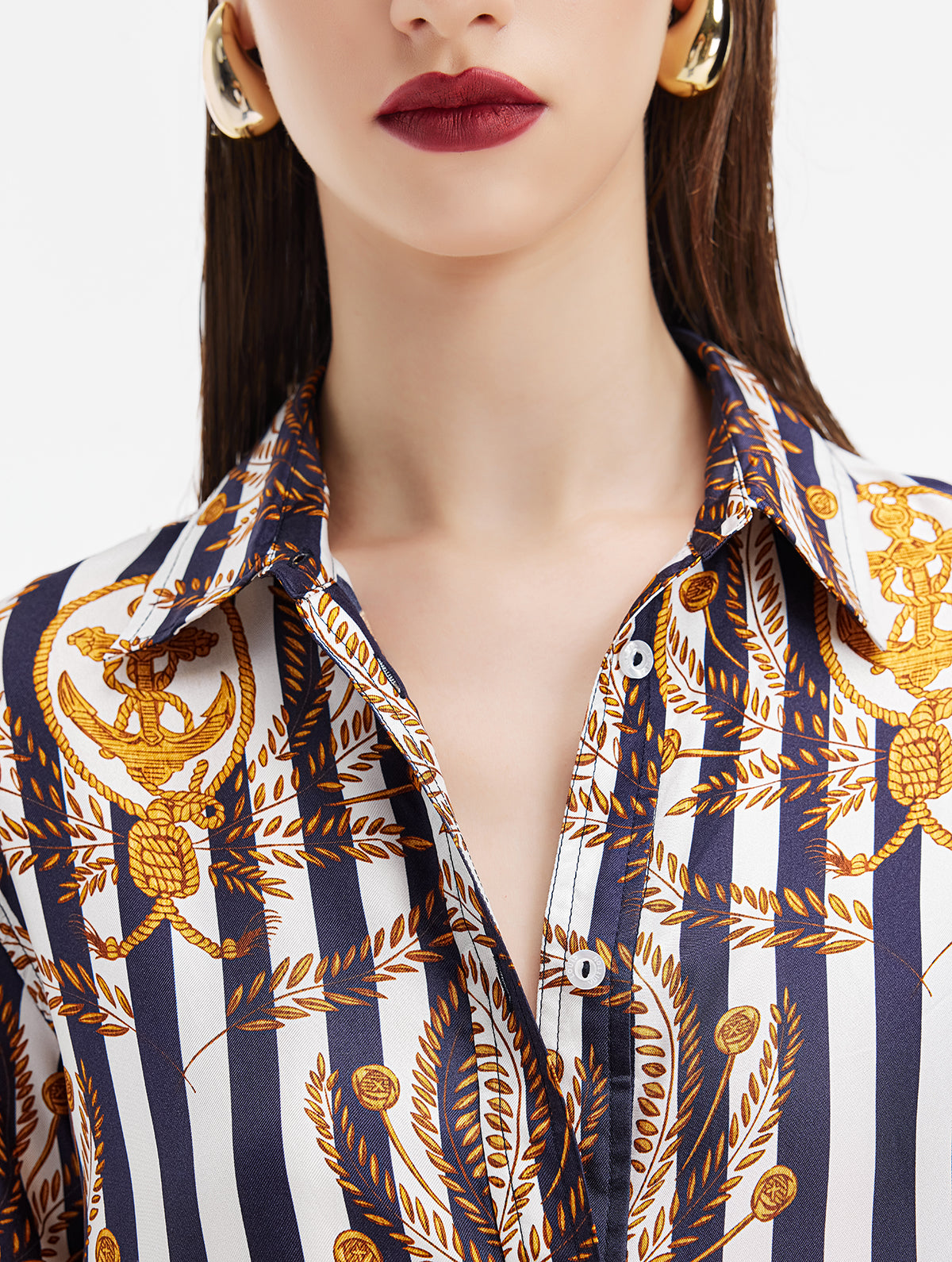 Silk Knight Anchor Print Shirt