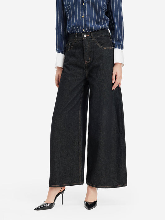 Wide-Leg Knight Jeans