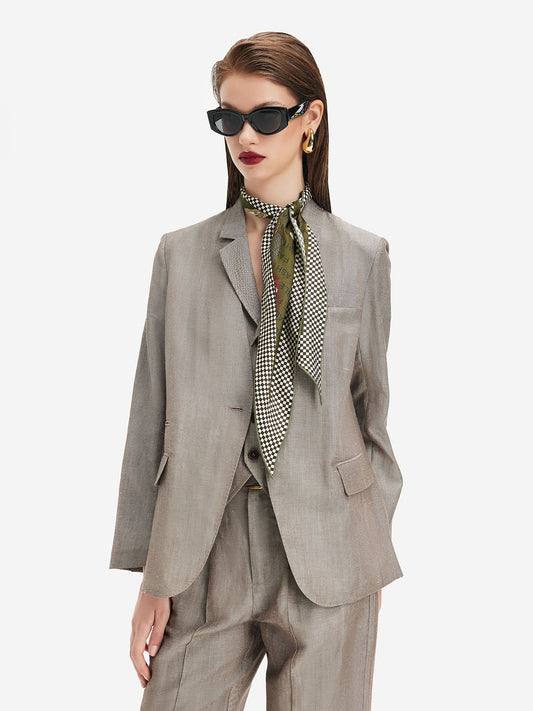 French Wool Linen Blazer