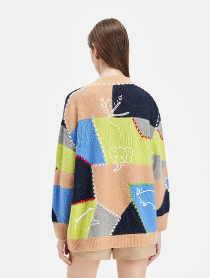 Cashmere Hand-Embroidered Art Cardigan