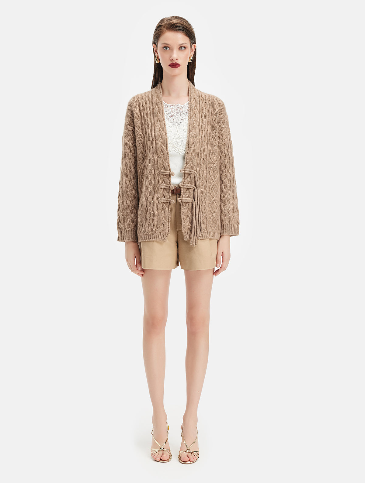 100% Cashmere Knot Cardigan