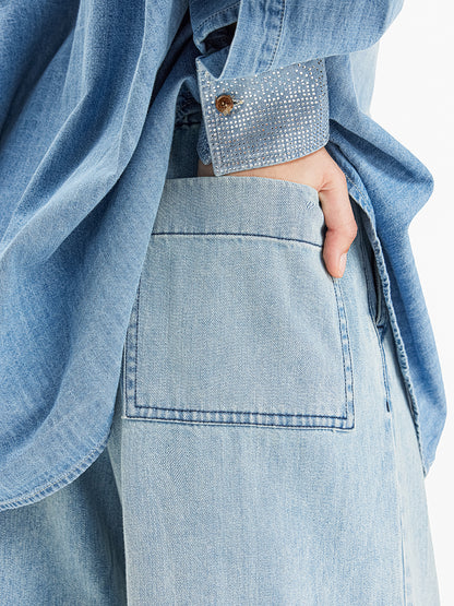 Washed Wide-Leg Jeans