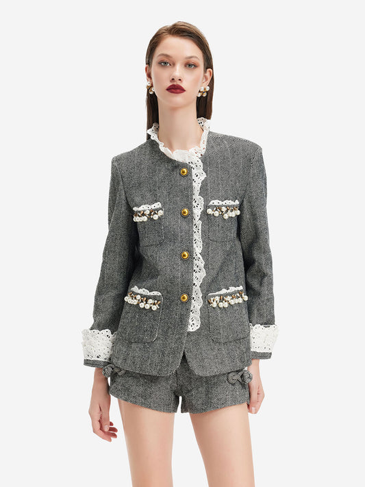 Regal Wool Lace Trim Coat