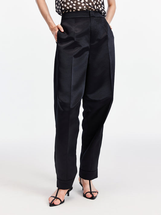 Minimalist Black Loose Tapered Casual Pants