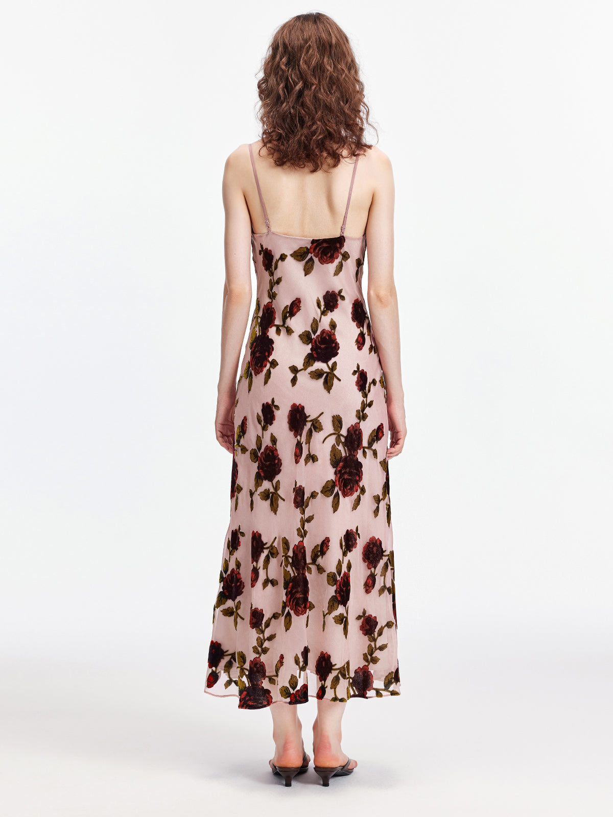 Elegant Rose Floral Suspender Dress