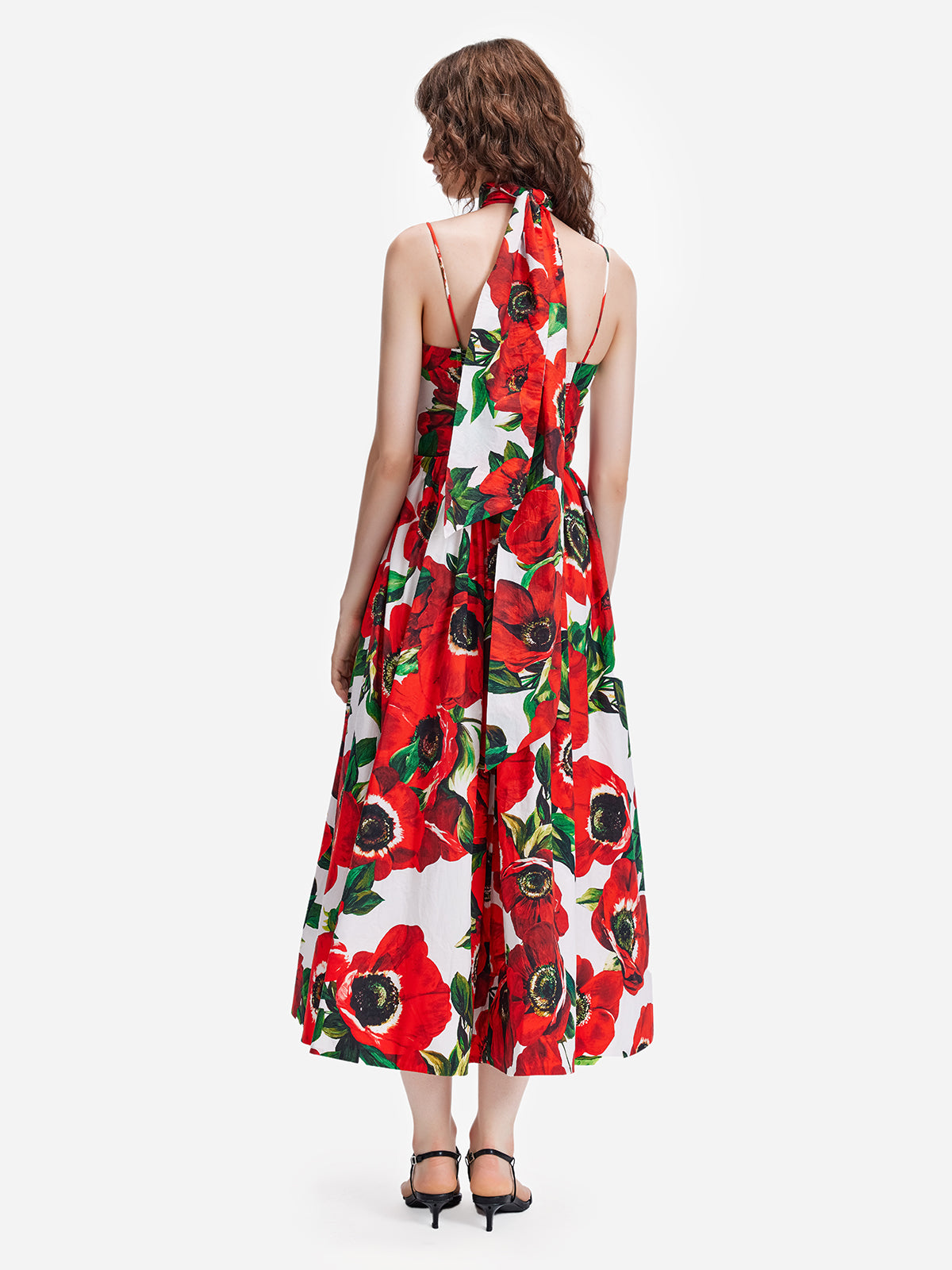 Passionate Red Floral Sling Dress