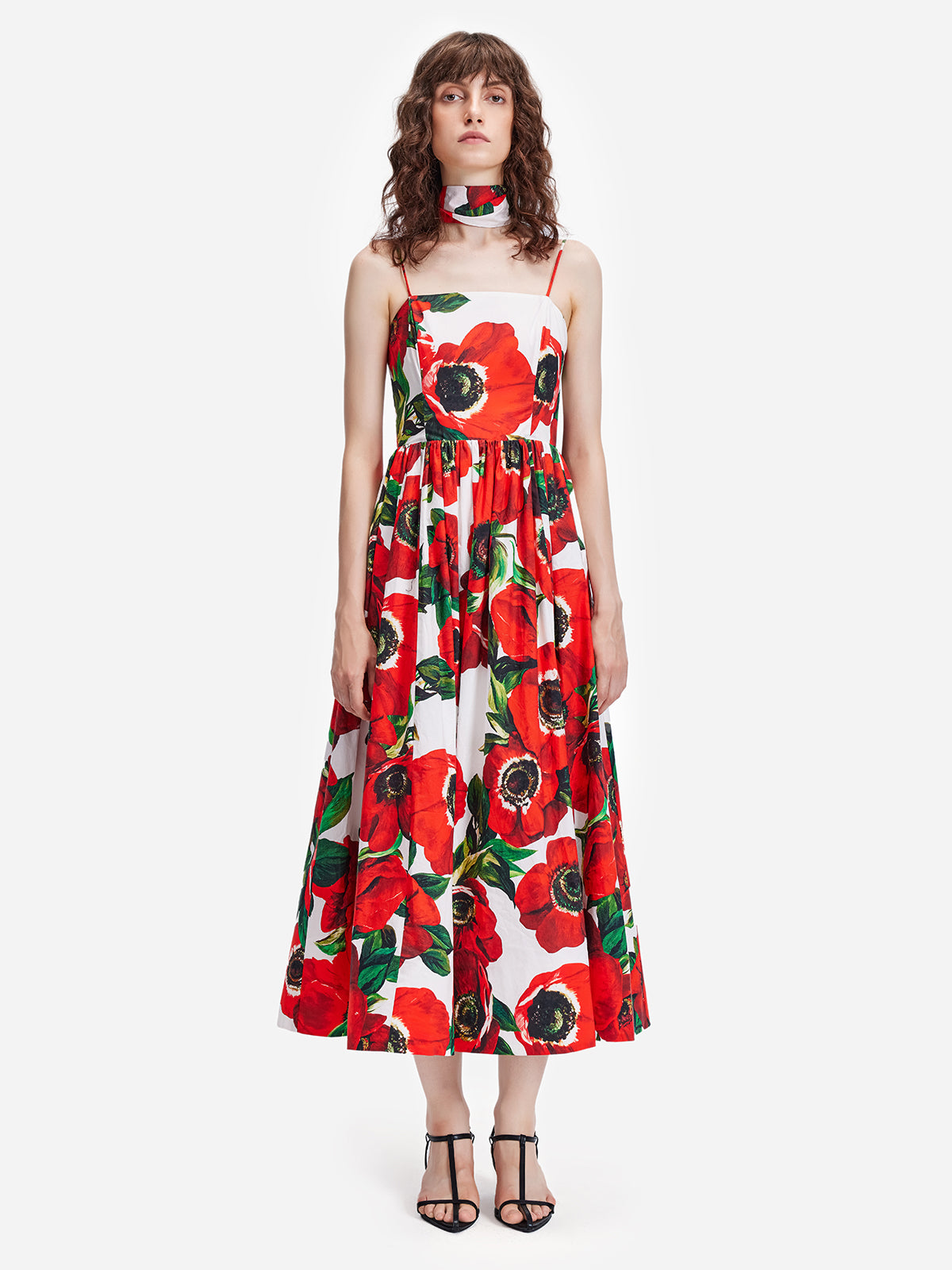 Passionate Red Floral Sling Dress