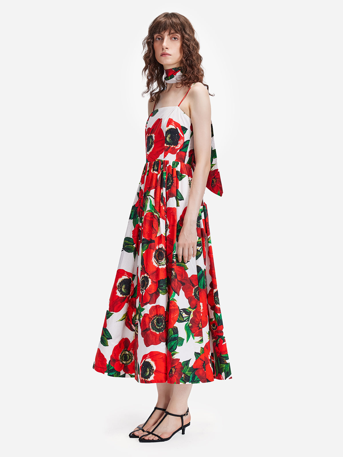 Passionate Red Floral Sling Dress