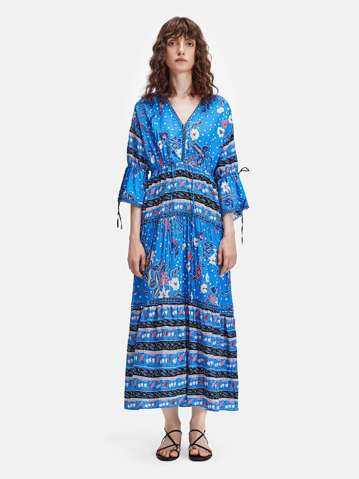 Ethnic Drawstring Waist Dress