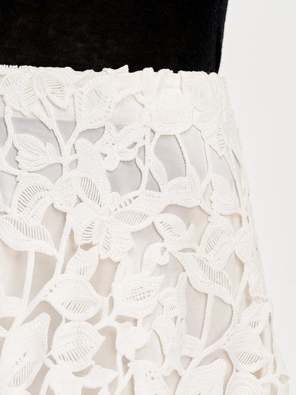 Lace Cutout A-Line Skirt