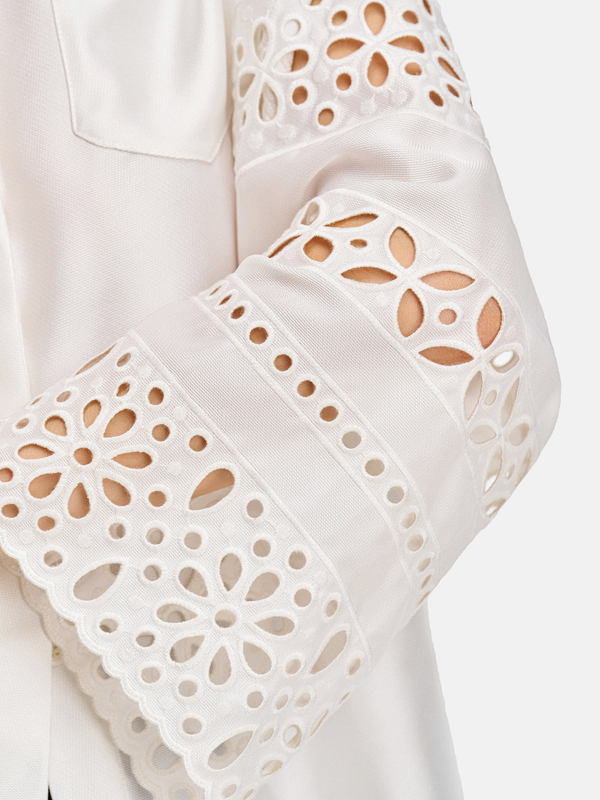 Embellished Cut-Out Lace Shirt