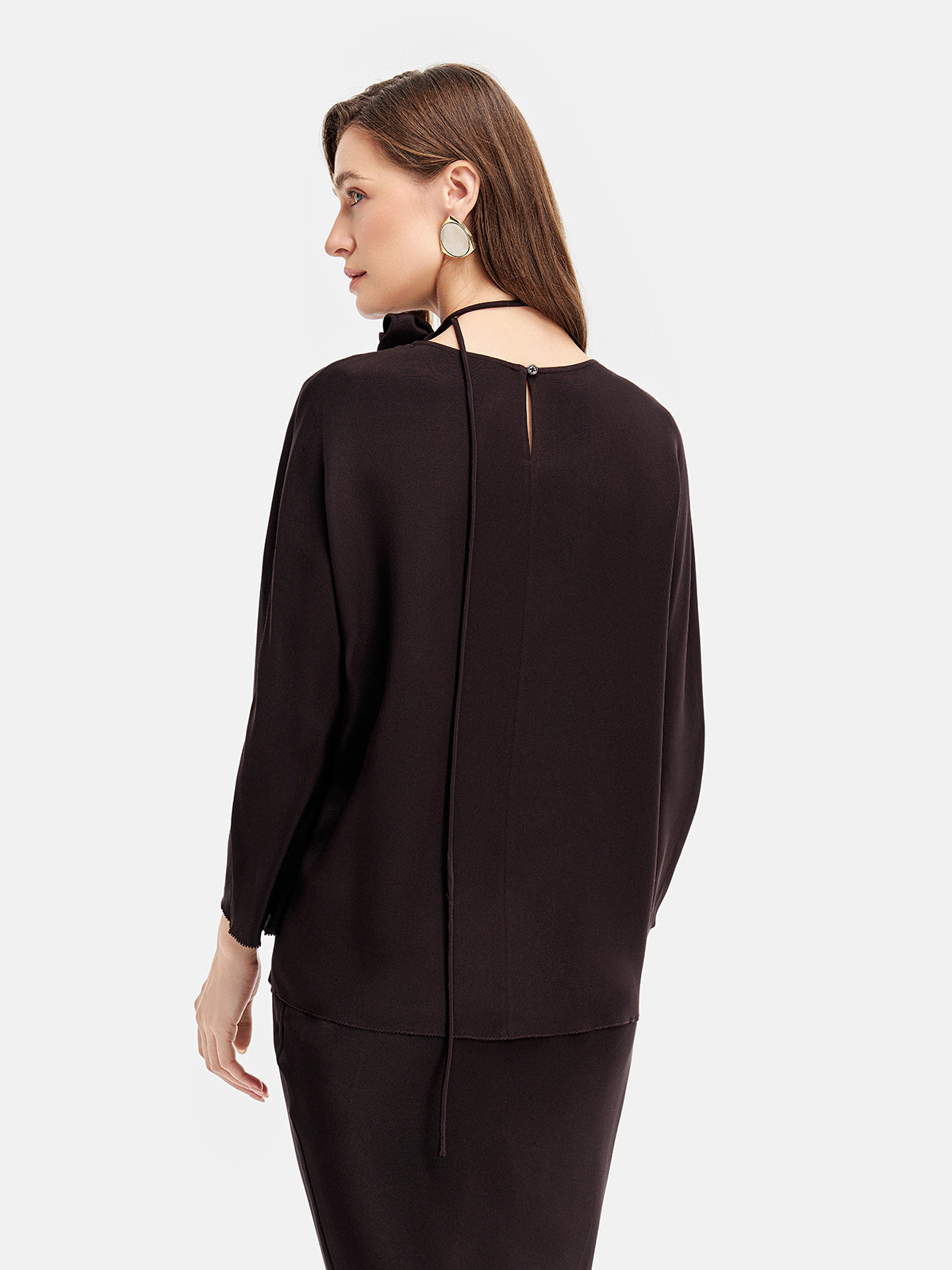 Chic Round Neck Silk Top