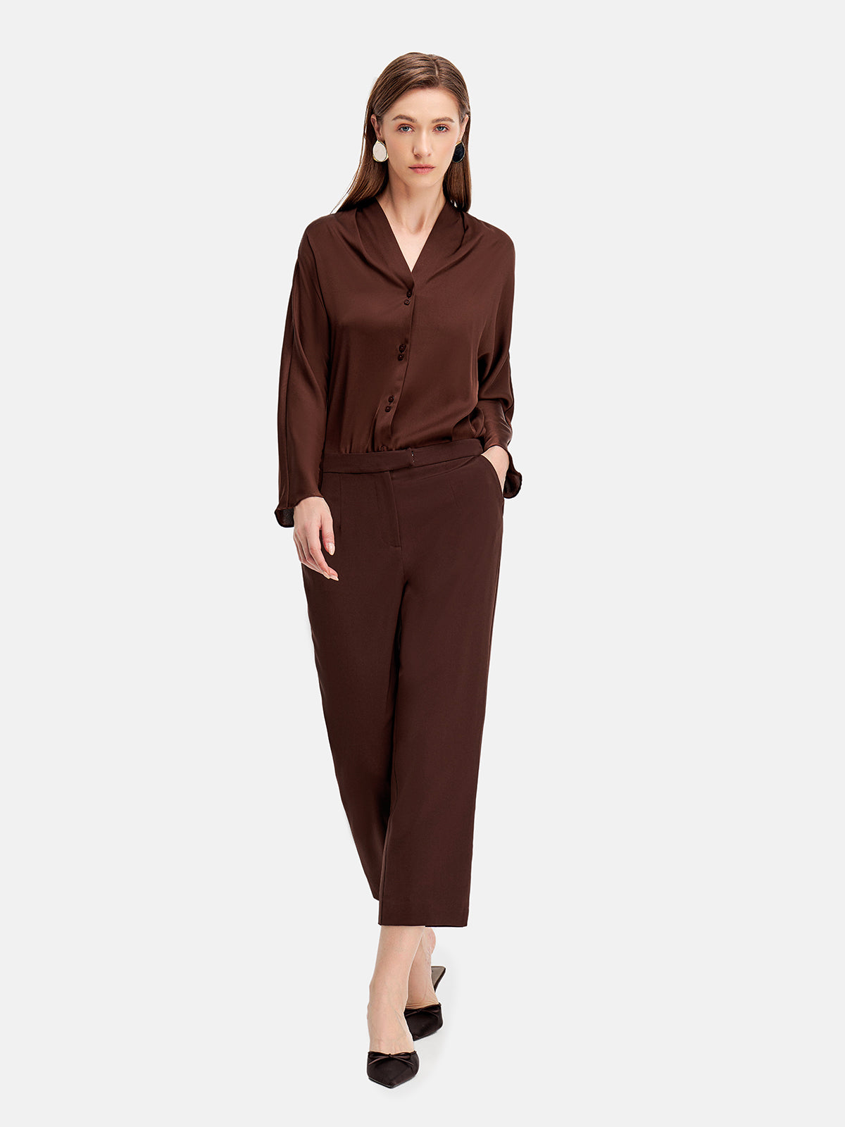 Luxurious Silk Wide-Leg Pants