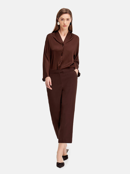 Luxurious Silk Wide-Leg Pants