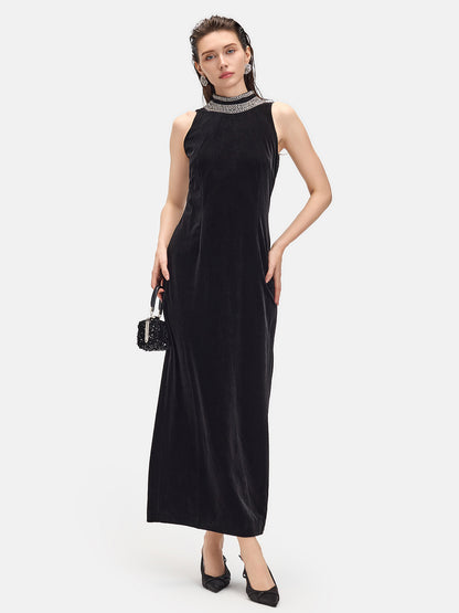 Halter Velvet Dress