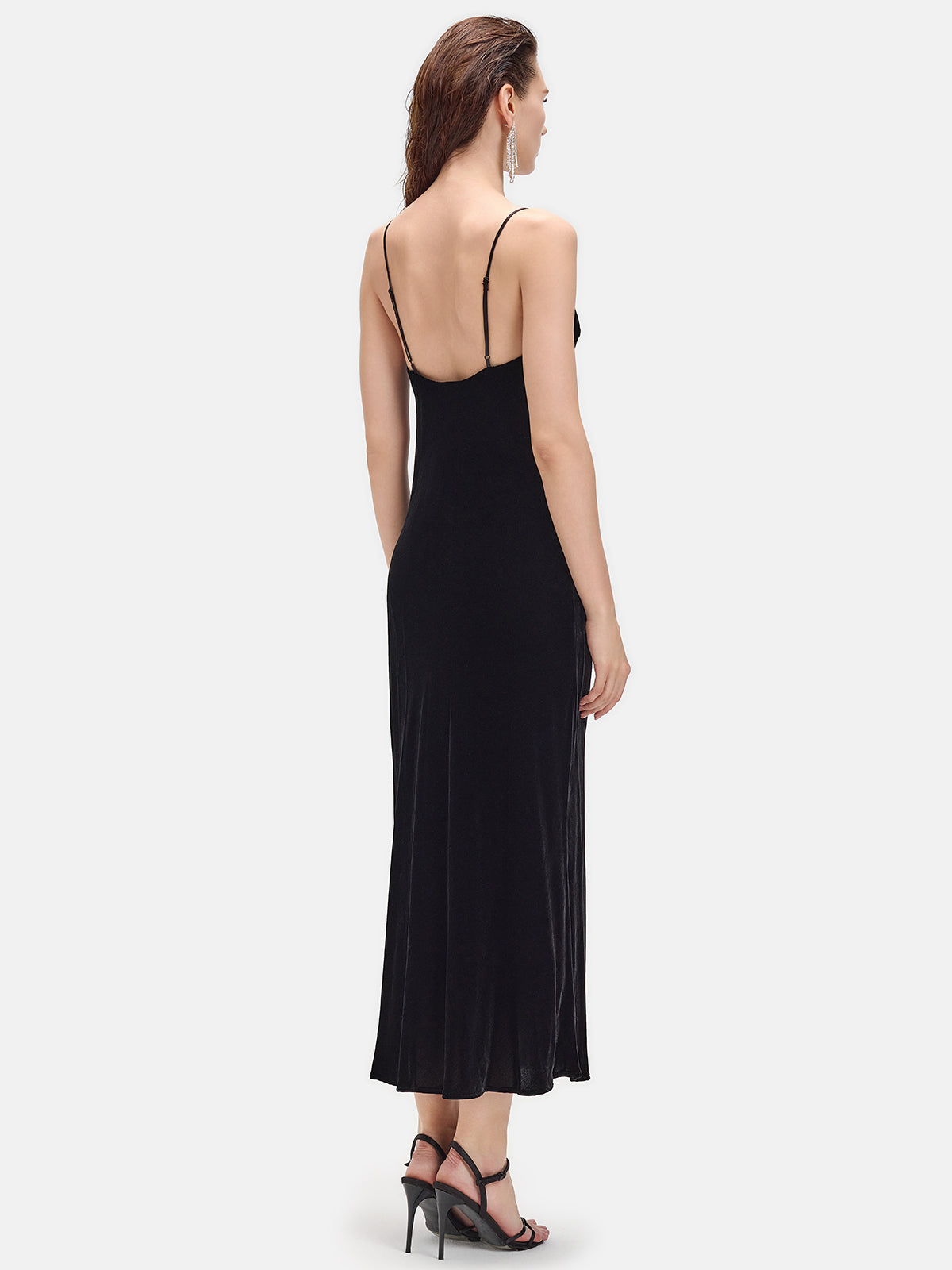 Glossy Velvet Slip Dress