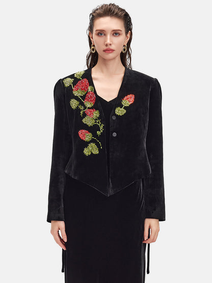 Velvet Asymmetrical Blazer