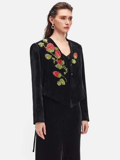 Velvet Asymmetrical Blazer