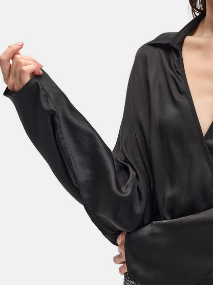 Satin Long-Sleeve Shirt