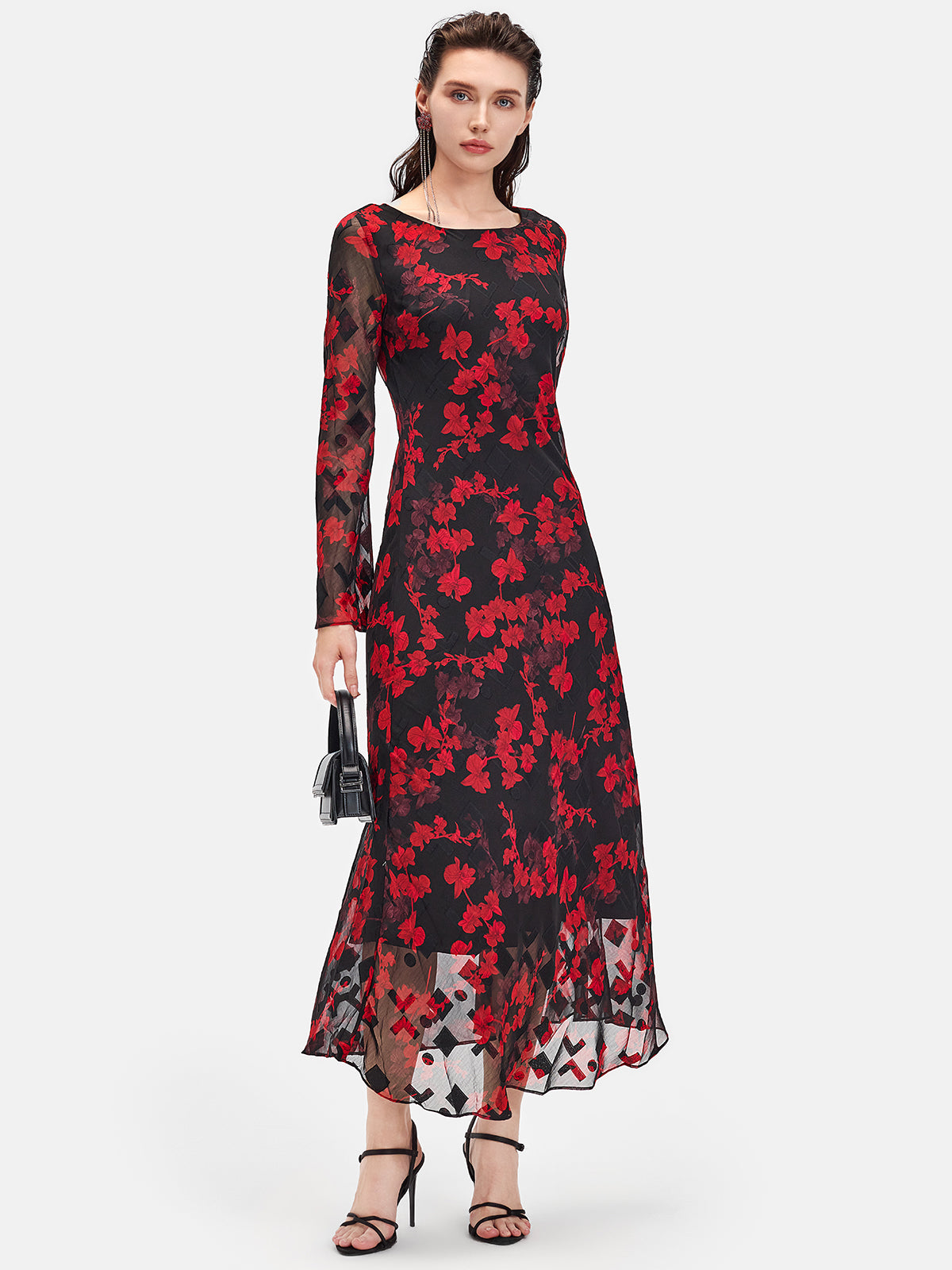 Long-Sleeve Floral Maxi Dress