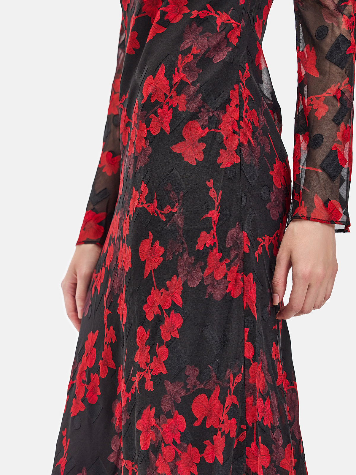 Long-Sleeve Floral Maxi Dress