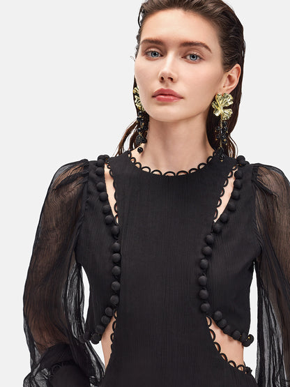 Sheer Panel Cutout Dress