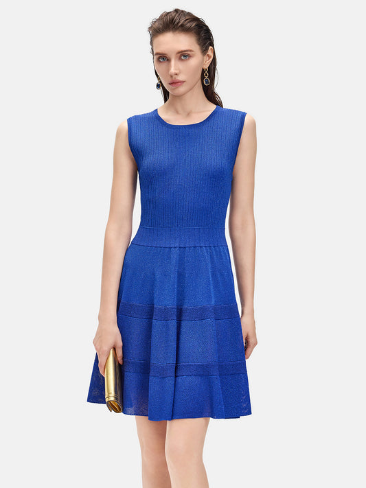 Blue Sleeveless Knit Dress