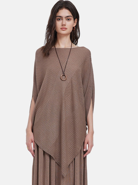 Knit Ruched Batwing Sleeve Tee