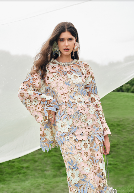 Custom Guipure Lace Floral Top