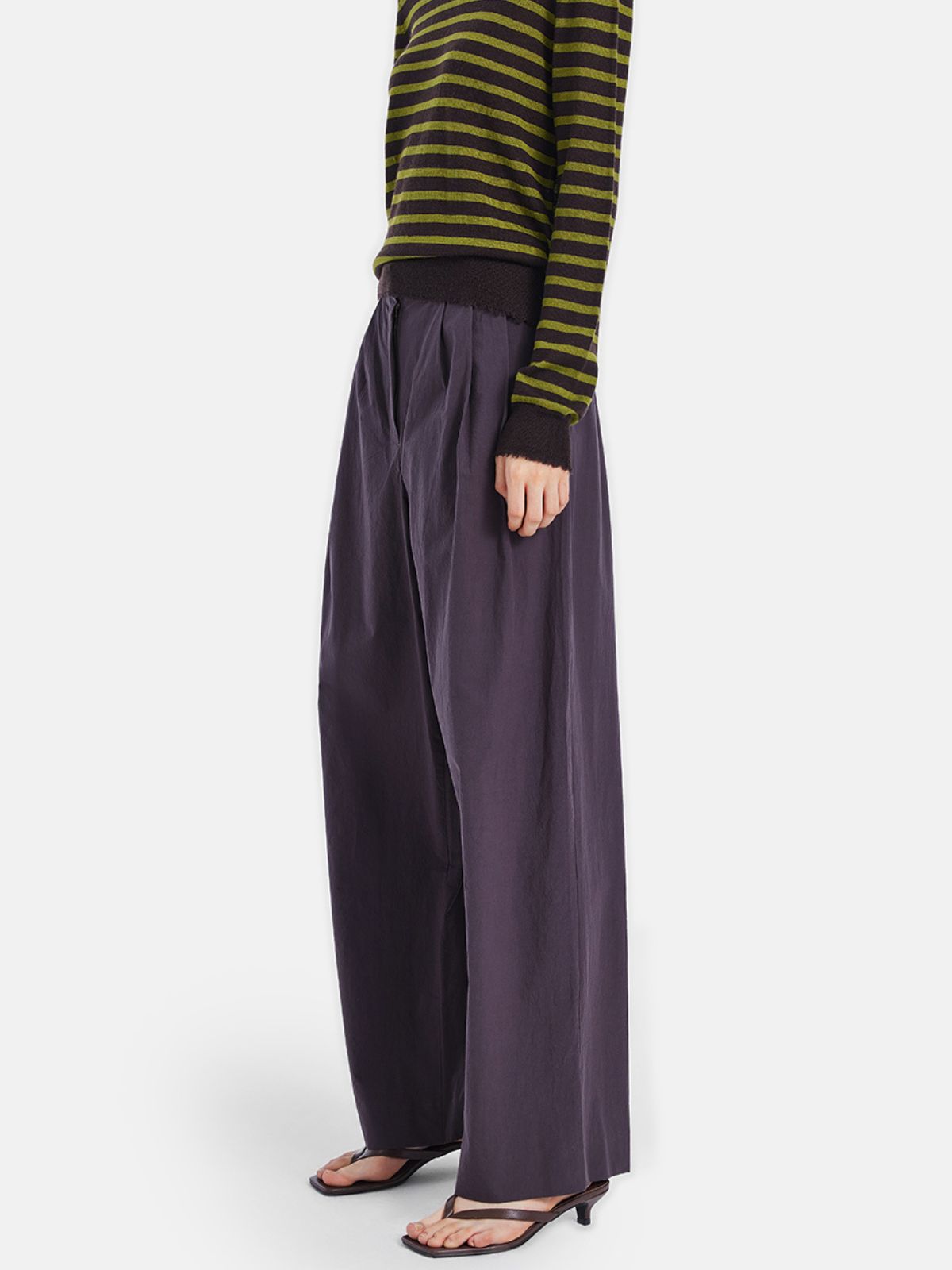 High-Waisted Straight-Leg Trousers