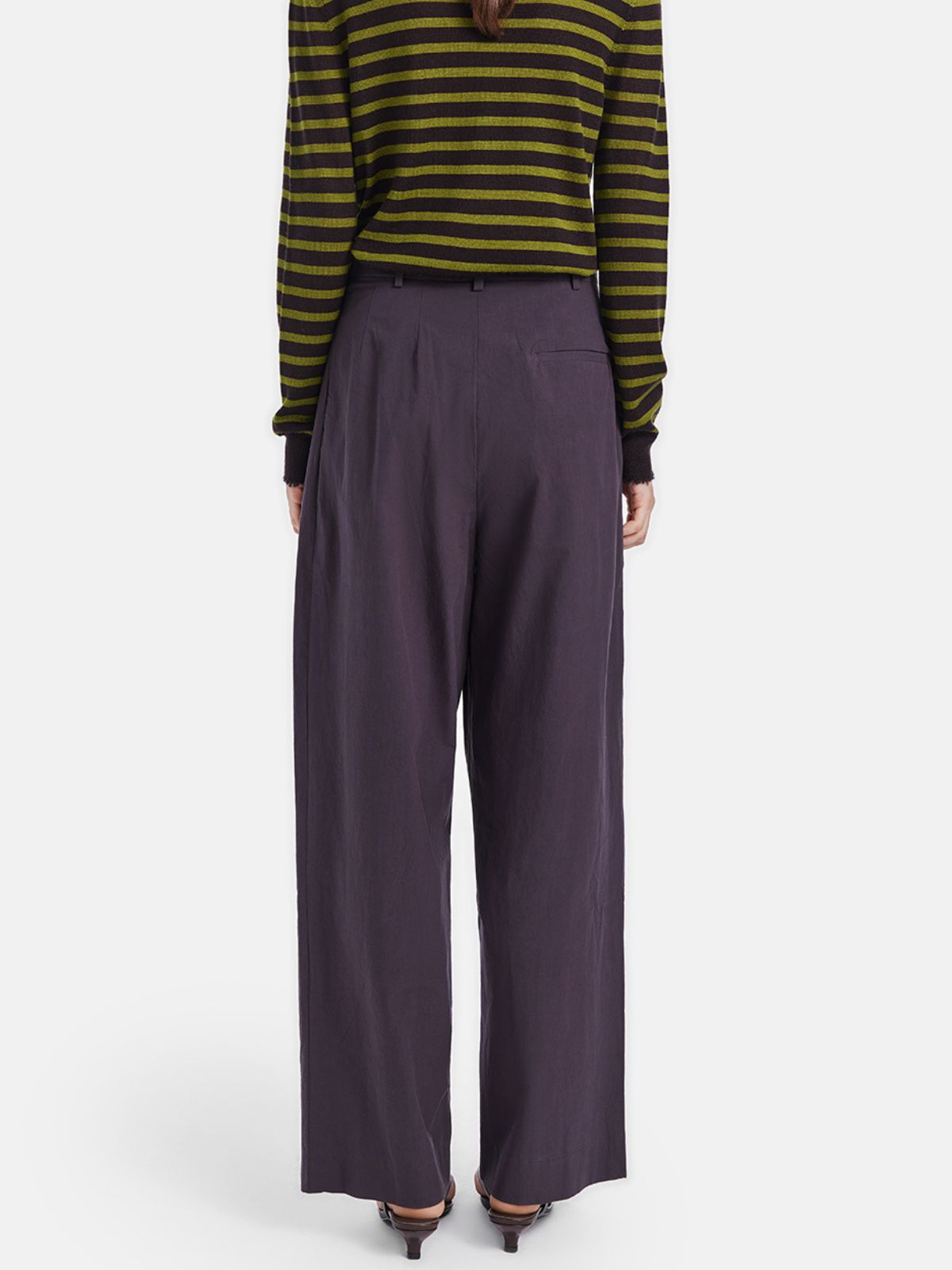 High-Waisted Straight-Leg Trousers