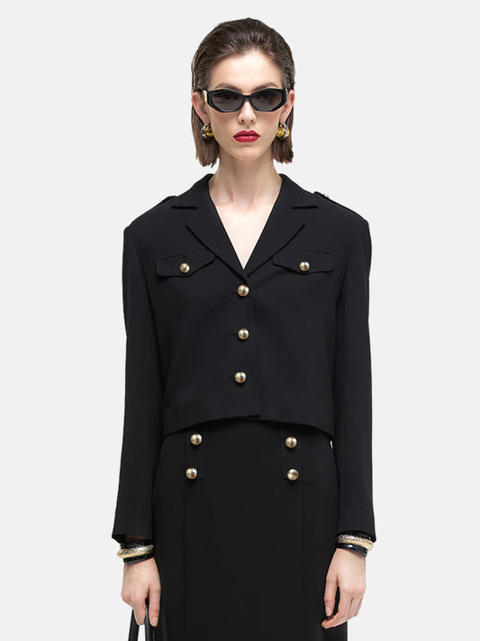 Minimalist Black Boxy Jacket