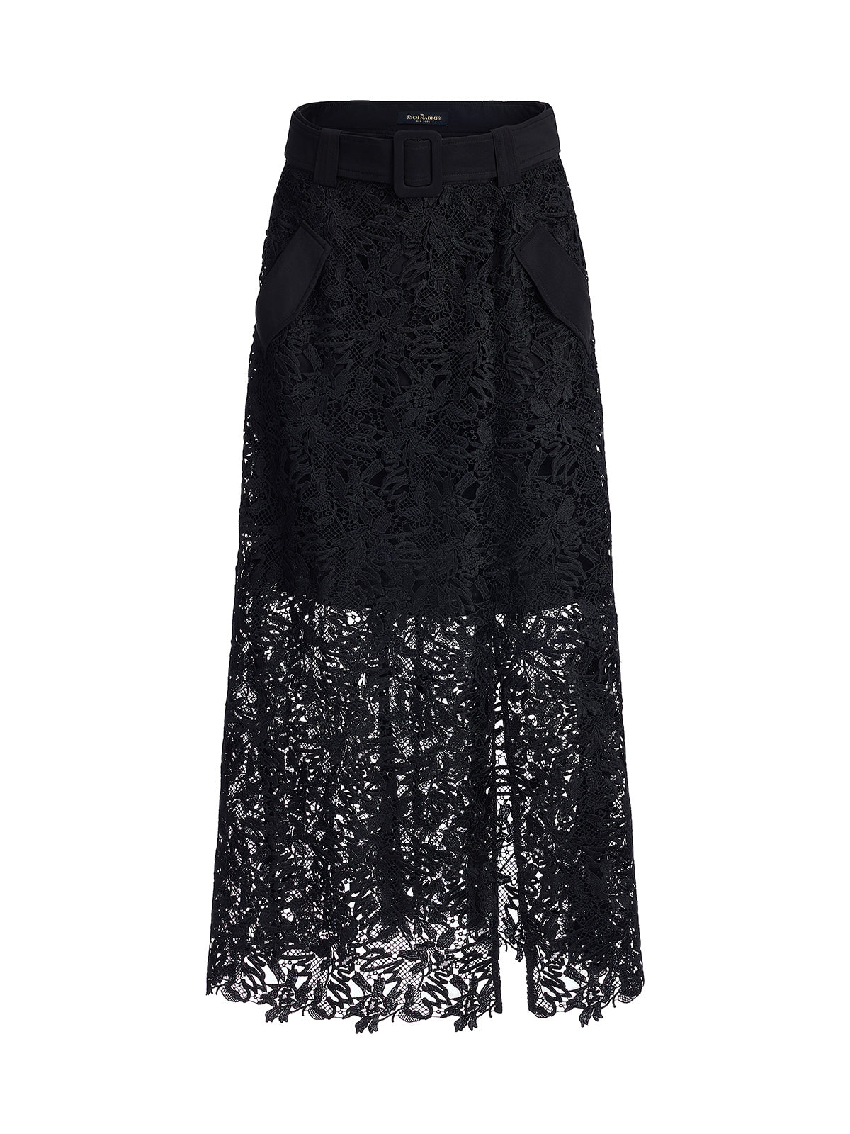Semi Sheer Lace Midi Cargo Skirt