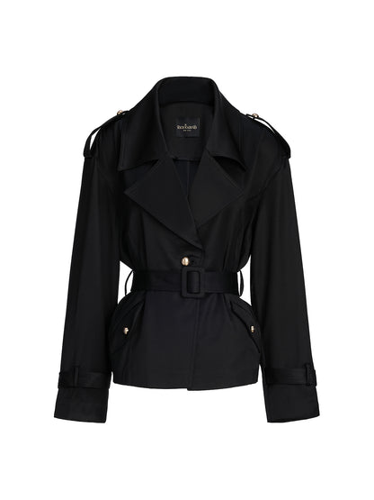 Satin Short Trench Coat