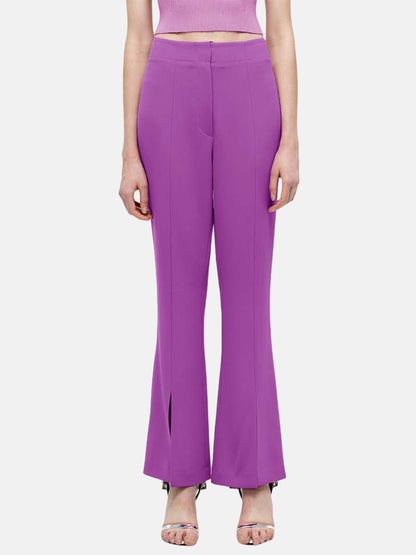 Front Slit Acetate Flared Pants