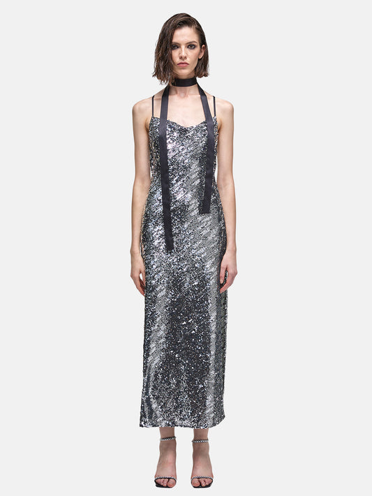 Irregular Sequin Maxi Dress