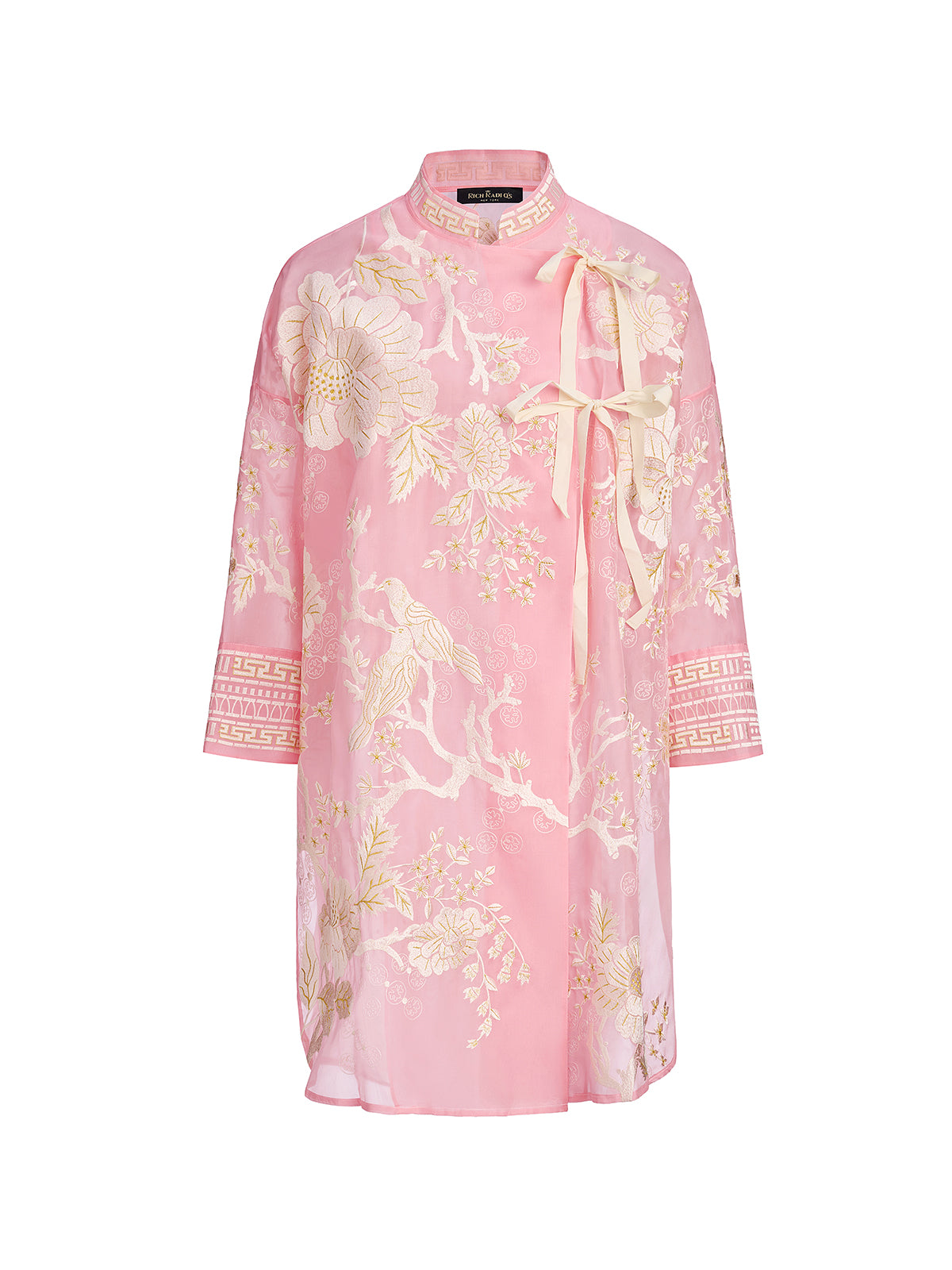 Mulberry Silk Jacquard Long Top