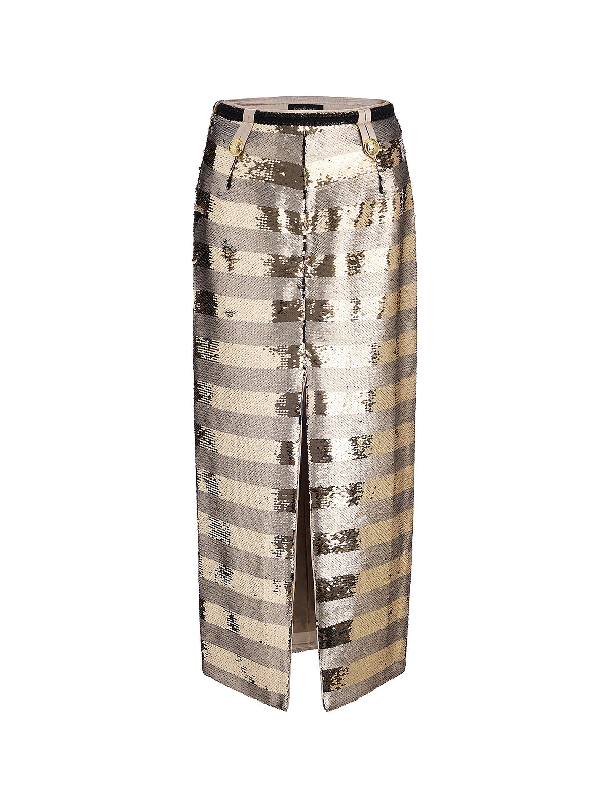 Gold Sequin Striped Skirt