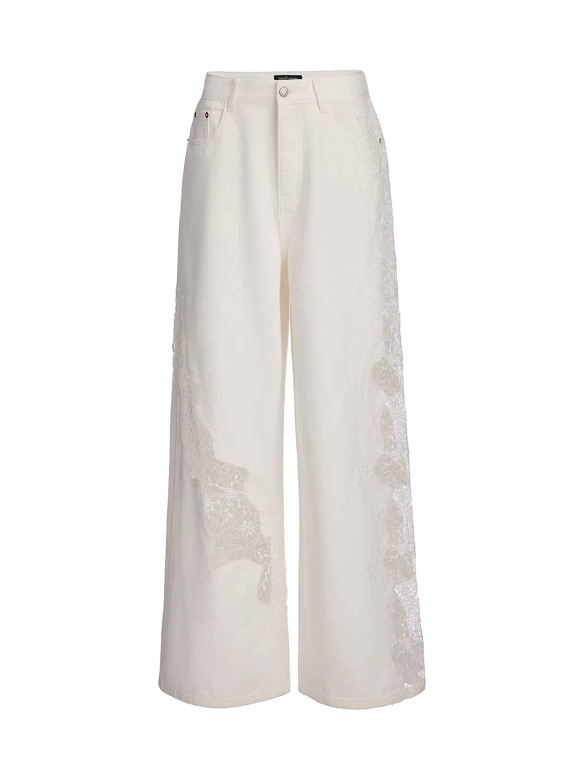 Lace Embroidery Patchwork Jeans