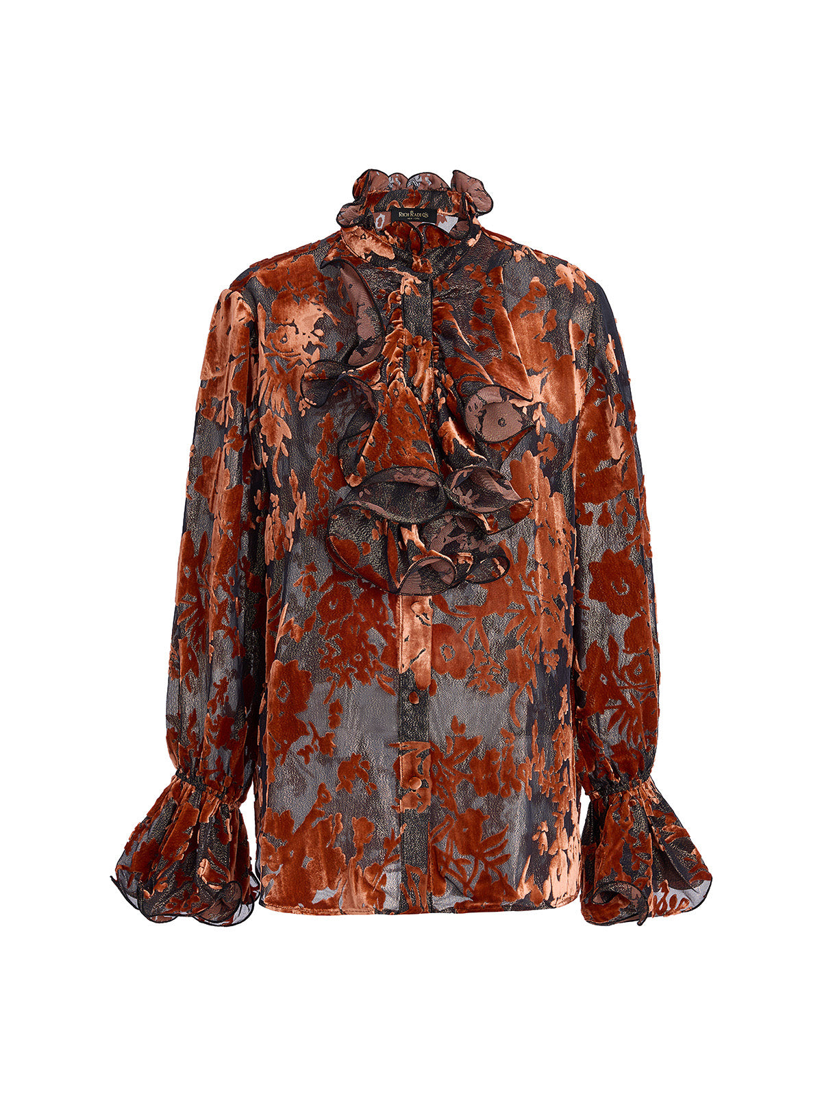 Glittery Silk Burnout Velvet Blouse