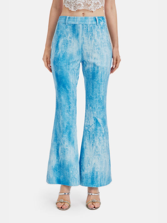 Velvet Tie Dye Flared Pants