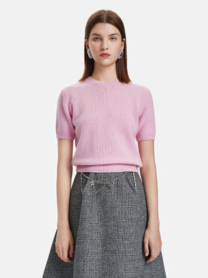 Wool Knitted Short Sleeve Top